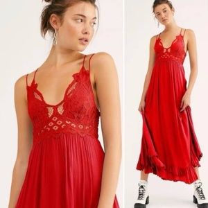 Free People Maxi Adella Slip - Red